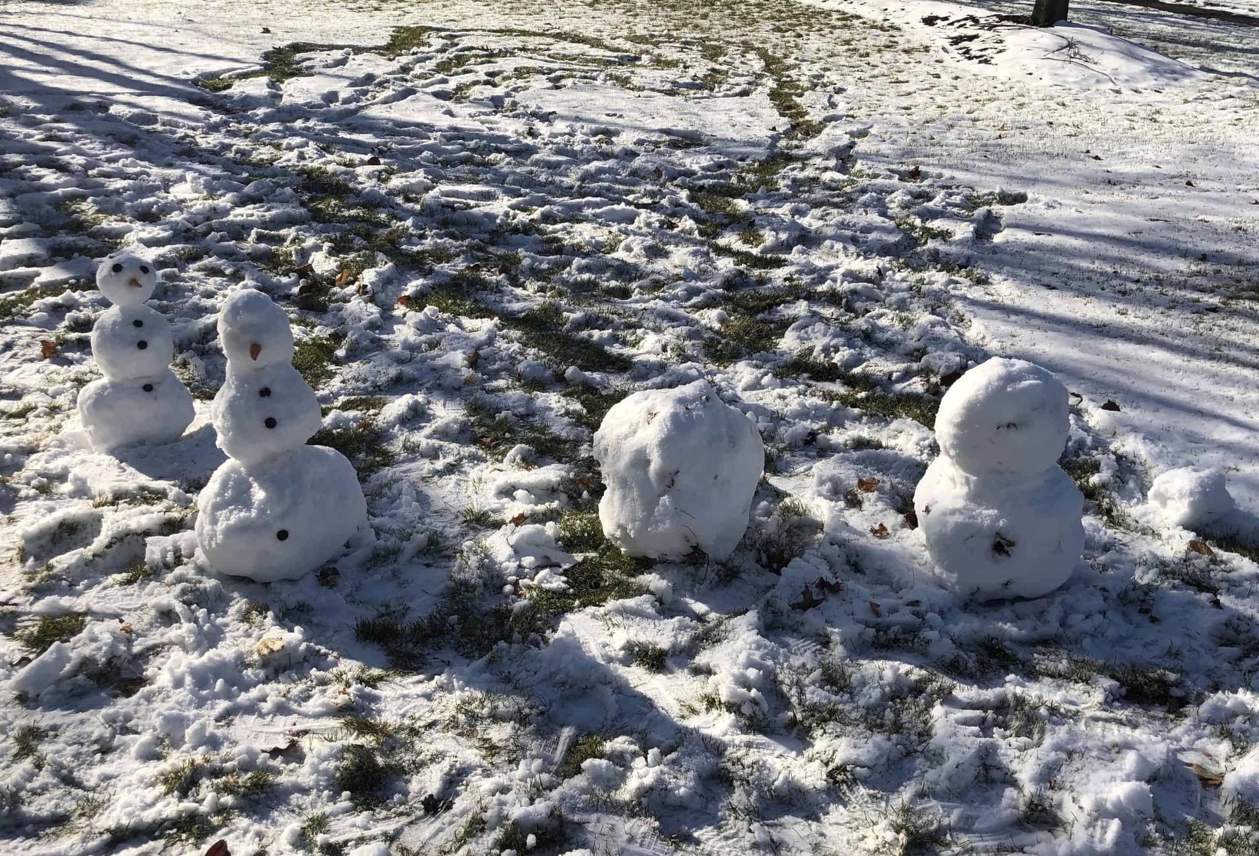 Making snowmen in Ohio!
